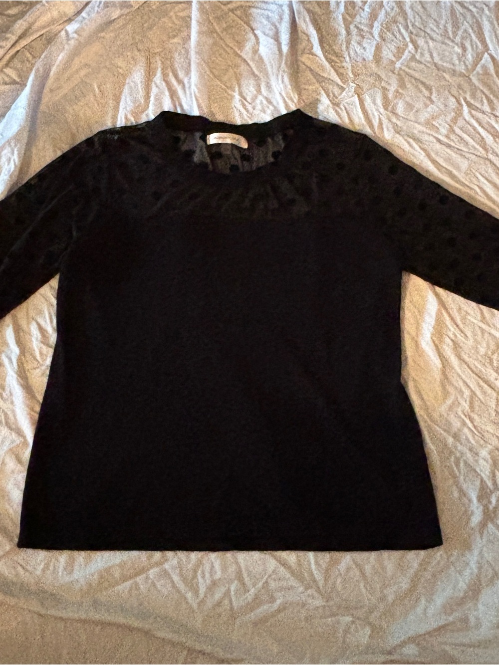 august silk Black Polka Dot Sleeve Blouse